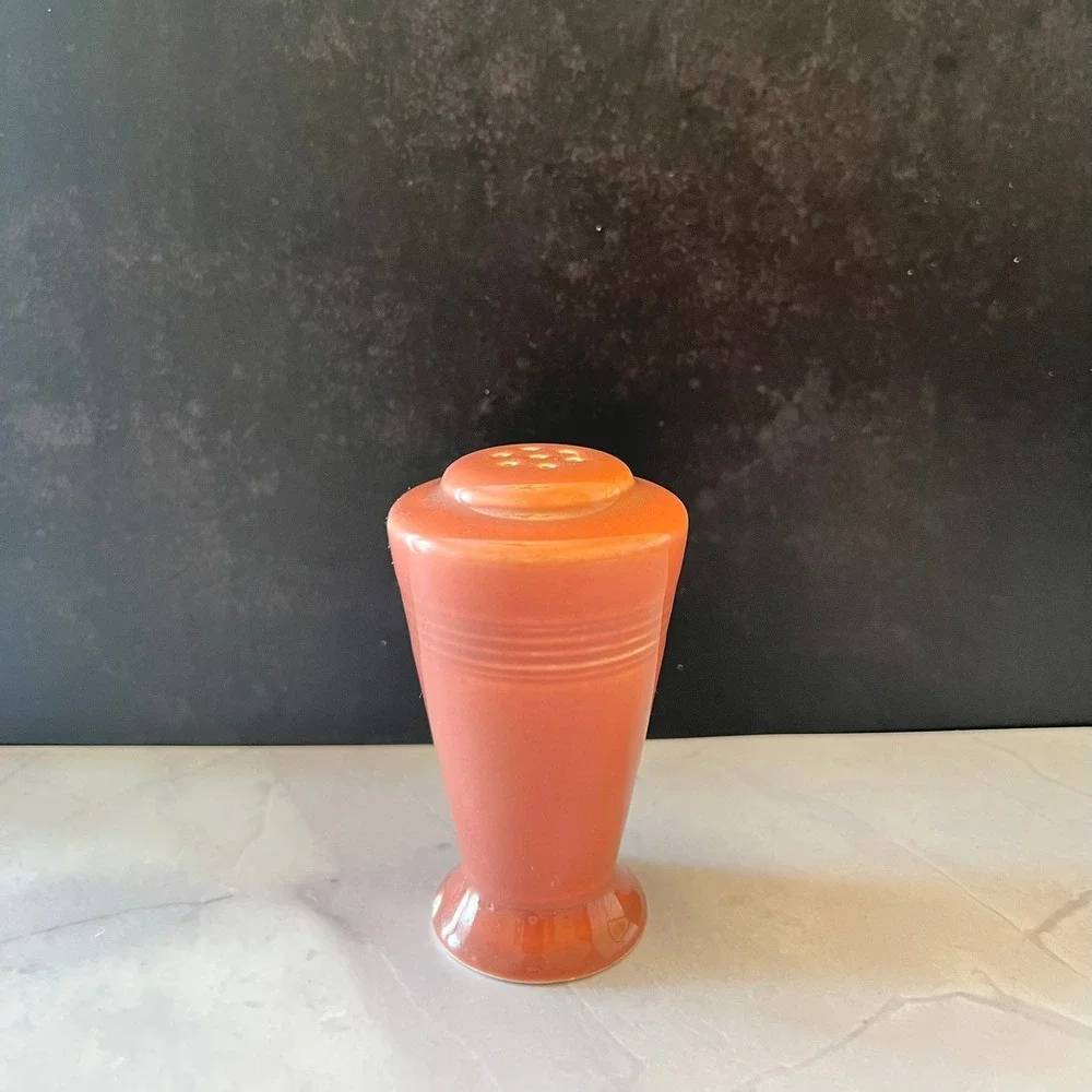 Fiesta Vintage Terracotta Orange Art Deco Style Ceramic Salt or Pepper Shaker